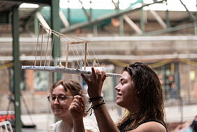 Concept model of the prototype “Dancing Columns”, the students Anna-Lena Hänel and Bente Carstensen, photo: A. Hack