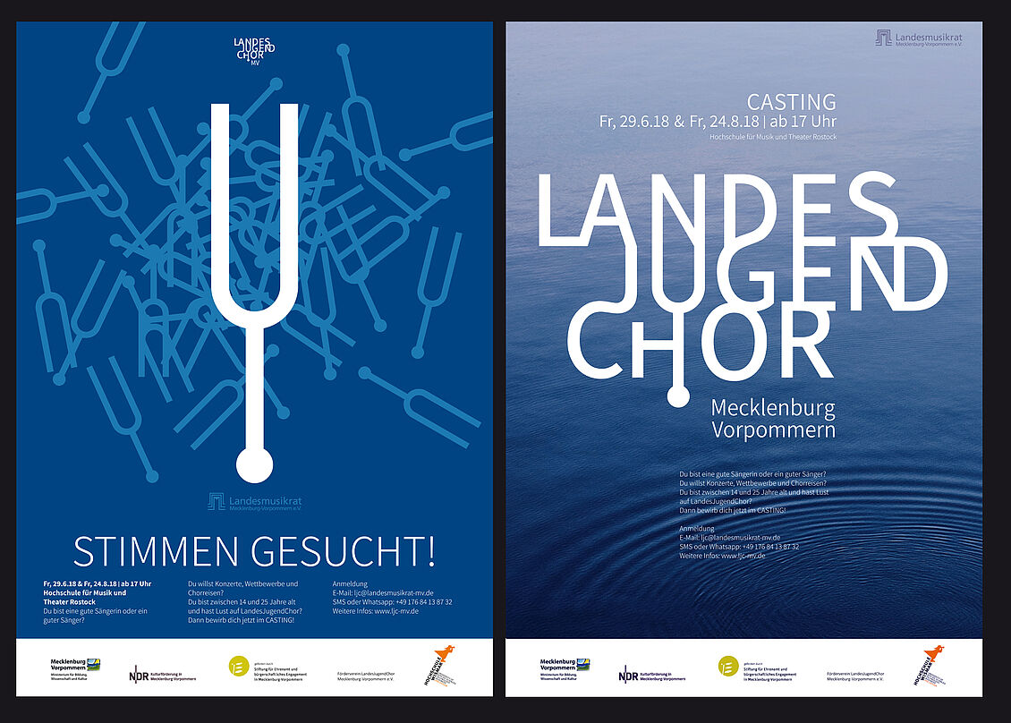 Jolanthe Stelzer, Milena Hagedorn, Maximilian Hofrichter: Corporate Design für den Landesjugendchor Mecklenburg-Vorpommern 