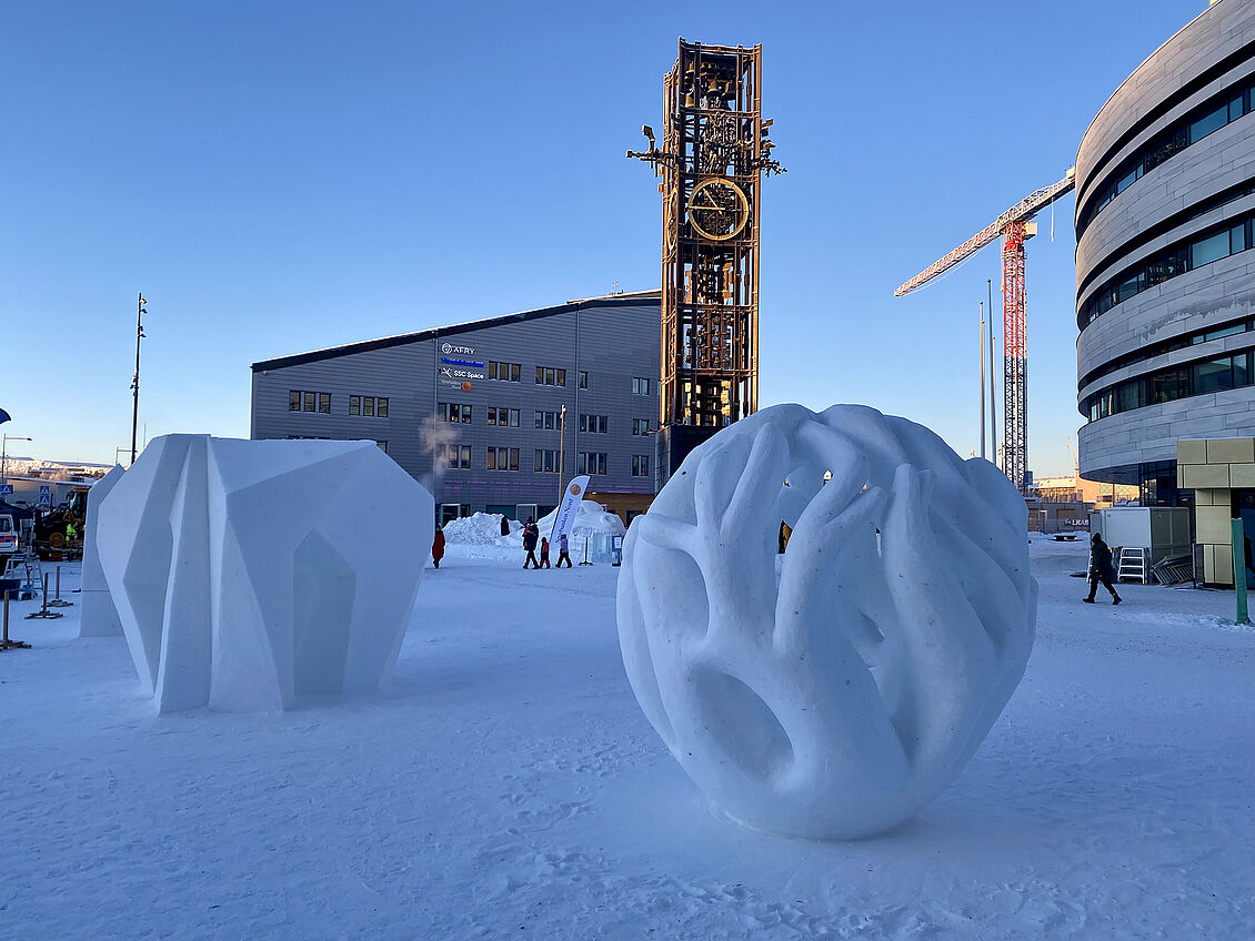 Aljoscha Schmidt, Ronja Wagler, Franz Kotte, Matthes Golz: SYMBIOSIS forming with snow