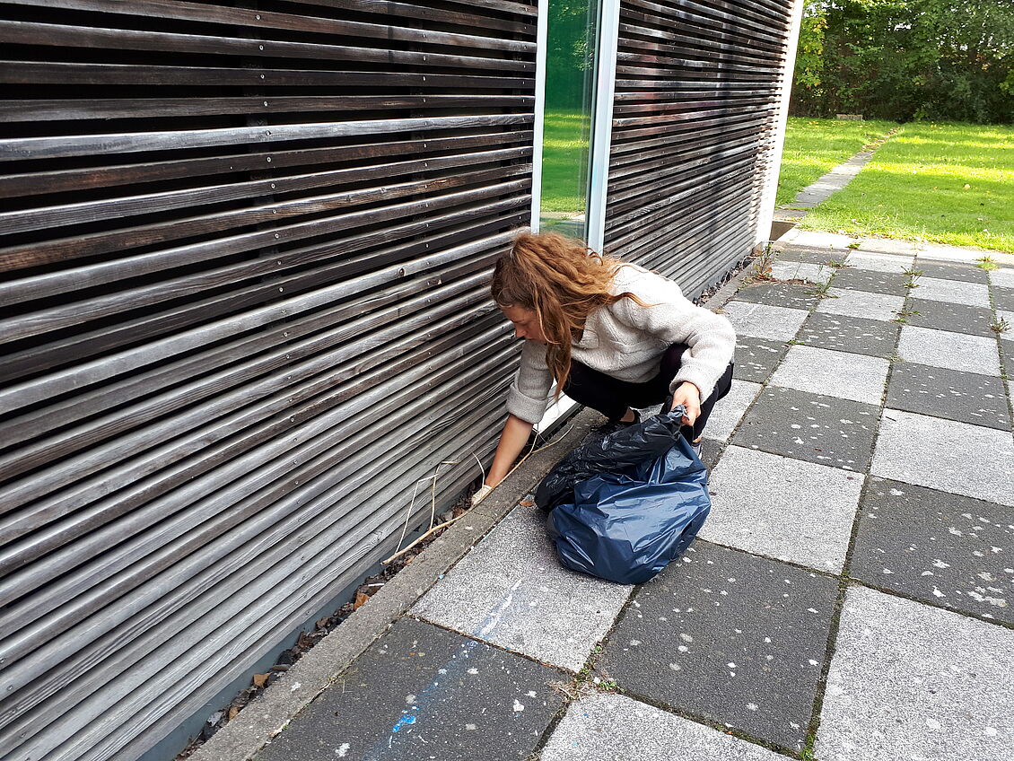 Dolama Alghabra, Felix Elsner, Rosalie Grohmann, Rieke Grundt, Tabea Kirsten, Linnea Nickel und Florian Tutzschky – Studierende des 3. Semesters Bachelor Architektur sowie Steffen Altmann und Sabrina Lampe: Exkurs: Campus CleanUp 2020