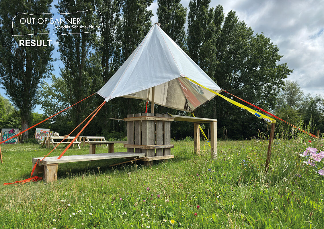 Henri Geisbe, Luise Grill, Hanna Gunkel, Sarah Huesmann, Kumaresan Muthukumarasamy, Angelina Schell, Benedikt Schulze-Hulbe, Tilman von Specht, Sophie Strauß, Alicia Unruh,  Malin Westphal: Out of Banner – Materialgerecht Entwerfen